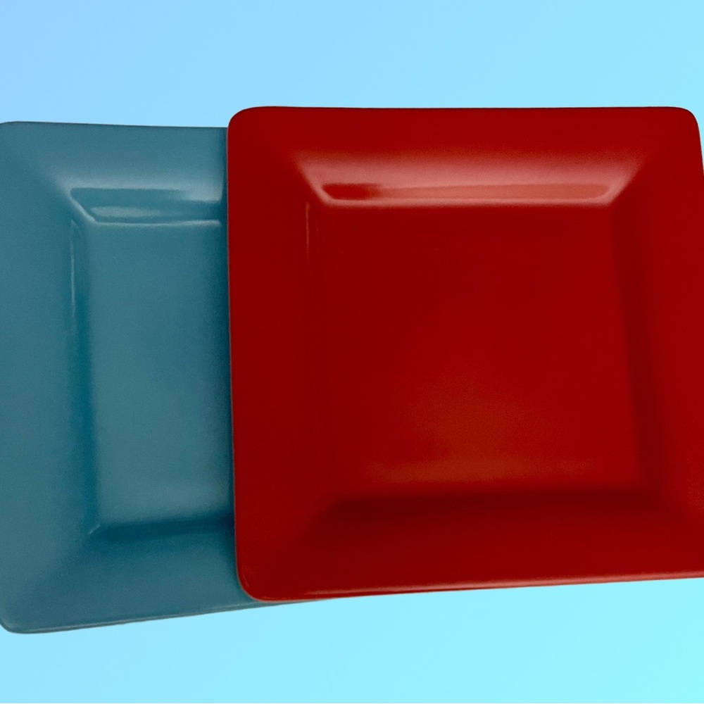 2 Villeroy & Boch Wonderful World Square Sandwich/Snack  Plate 6” Blu & …